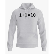 Худі жіночий з написом 1+1=10 сірий XS (HD-02-IT-0087-200-02-03)