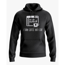 Худі чоловічий з написом I turn coffee into code чорний XS (HD-01-IT-0088-200-02-02)