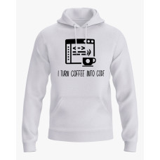 Худі жіночий з написом I turn coffee into code білий XS (HD-02-IT-0088-200-02-01)