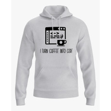 Худі жіночий з написом I turn coffee into code сірий XS (HD-02-IT-0088-200-02-03)