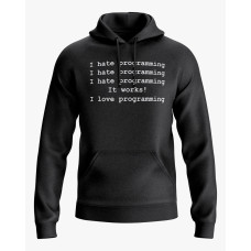 Худі чоловічий з написом I hate / love programming чорний XS (HD-01-IT-0091-200-02-02)