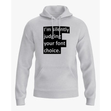 Худі чоловічий з написом Im silently judging your font choice сірий XS (HD-01-IT-0094-200-02-03)