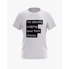 Футболка чоловіча з написом Im silently judging your font choice білий XS (TS-01-IT-0094-200-02-01) Футболка чоловіча з написом Im silently judging your font choice білий XS (TS-01-IT-0094-200-02-01)