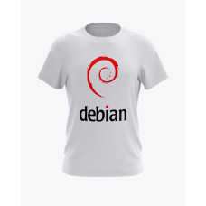 Футболка чоловіча з принтом Debian logo білий XS (TS-01-IT-0105-200-02-01)