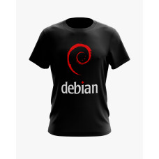 Футболка чоловіча з принтом Debian logo чорний XS (TS-01-IT-0105-200-02-02)