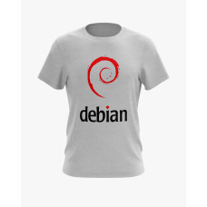 Футболка чоловіча з принтом Debian logo сірий XS (TS-01-IT-0105-200-02-03)