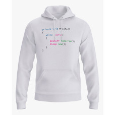 Худі жіночий з принтом My life code білий XS (HD-02-IT-0111-200-02-01)