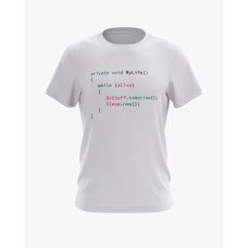 Футболка чоловіча з принтом My life code білий XS (TS-01-IT-0111-200-02-01)