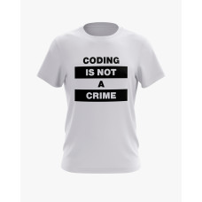 Футболка чоловіча з принтом Coding is not a crime білий XS (TS-01-IT-0113-200-02-01)