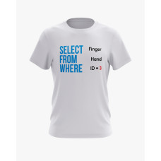 Футболка чоловіча з принтом Select From Where білий XS (TS-01-IT-0118-200-02-01) Футболка чоловіча з принтом Select From Where білий XS (TS-01-IT-0118-200-02-01)