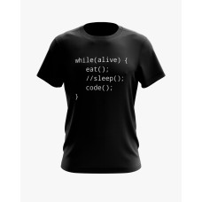 Футболка чоловіча з принтом While alive eat sleep code чорний XS (TS-01-IT-0119-200-02-02) Футболка чоловіча з принтом While alive eat sleep code чорний XS (TS-01-IT-0119-200-02-02)