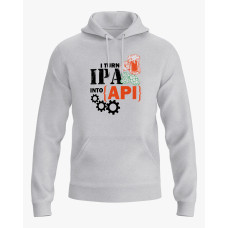 Худі жіночий з принтом I turn IPA into API сірий XS (HD-02-IT-0139-200-02-03)