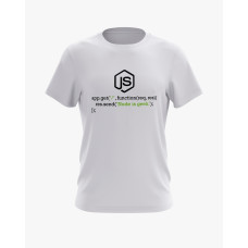 Футболка чоловіча з принтом Node is geek білий XS (TS-01-IT-0154-200-02-01)