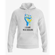 Худі жіночий з принтом Stand with Ukraine сірий XS (HD-02-UKRAINE-0049-200-02-03)