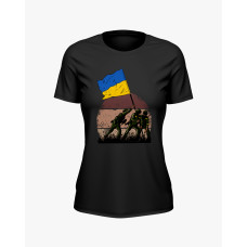 Футболка жіноча з принтом ЗСУ встановлюють флаг України чорний S (TS-02-UKRAINE-0069-200-03-02) Футболка жіноча з принтом ЗСУ встановлюють флаг України чорний S (TS-02-UKRAINE-0069-200-03-02)